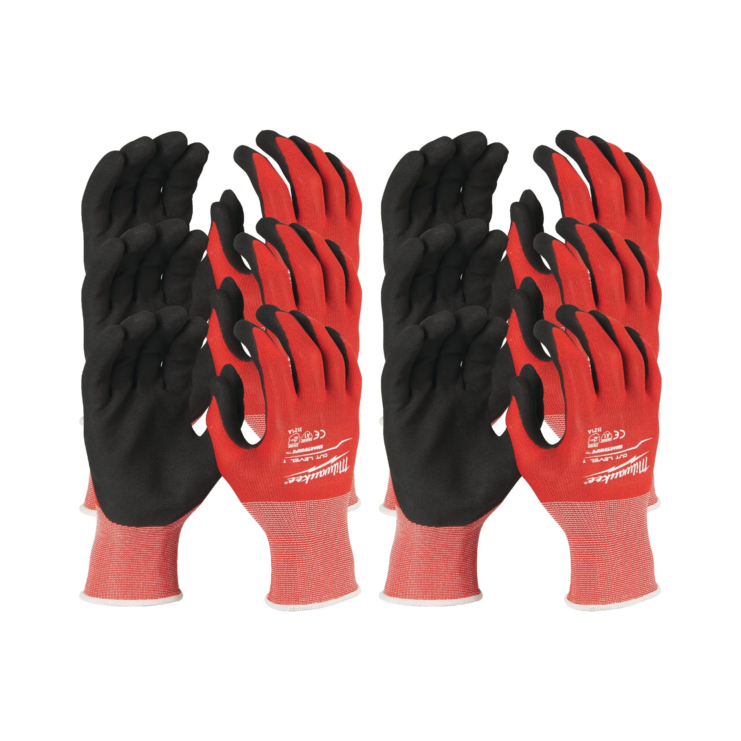 MILWAUKEE Cut Level 1 XXL Nitrile Dipped Gloves, Pack of 12