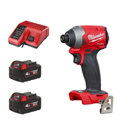 طقم درل شحن فيول امباكت ميلووكي M18 FUEL مع بطاريتين 4.0Ah وشاحن M12-M18