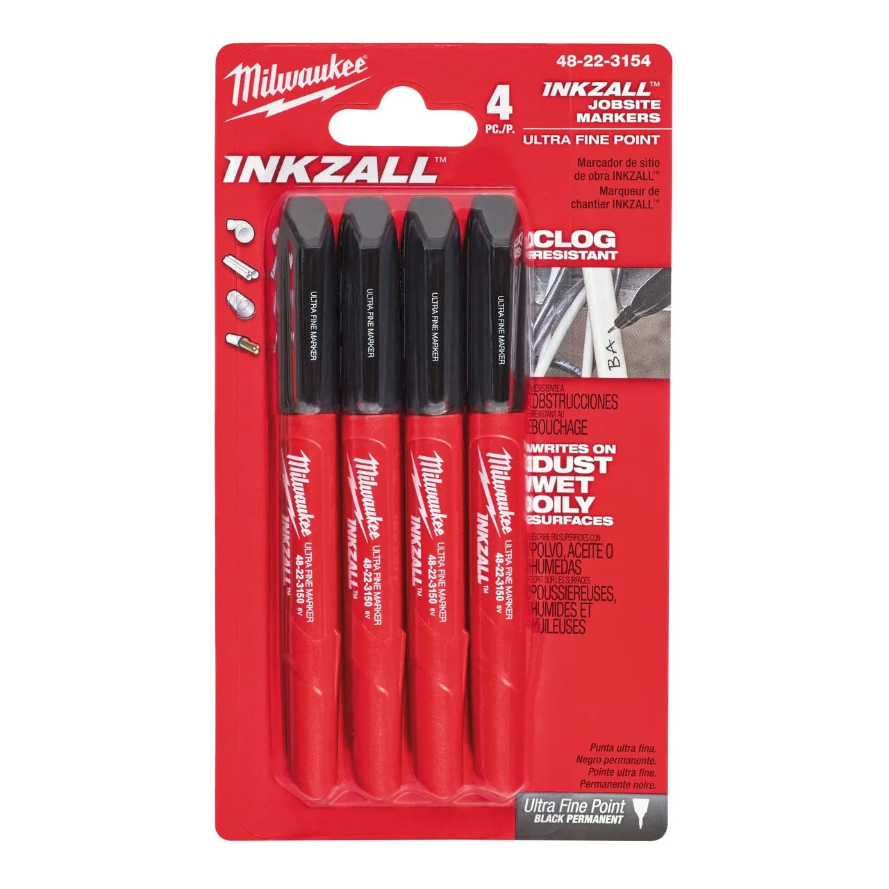 Inkzall Fine Tip Markers - 4 pcs