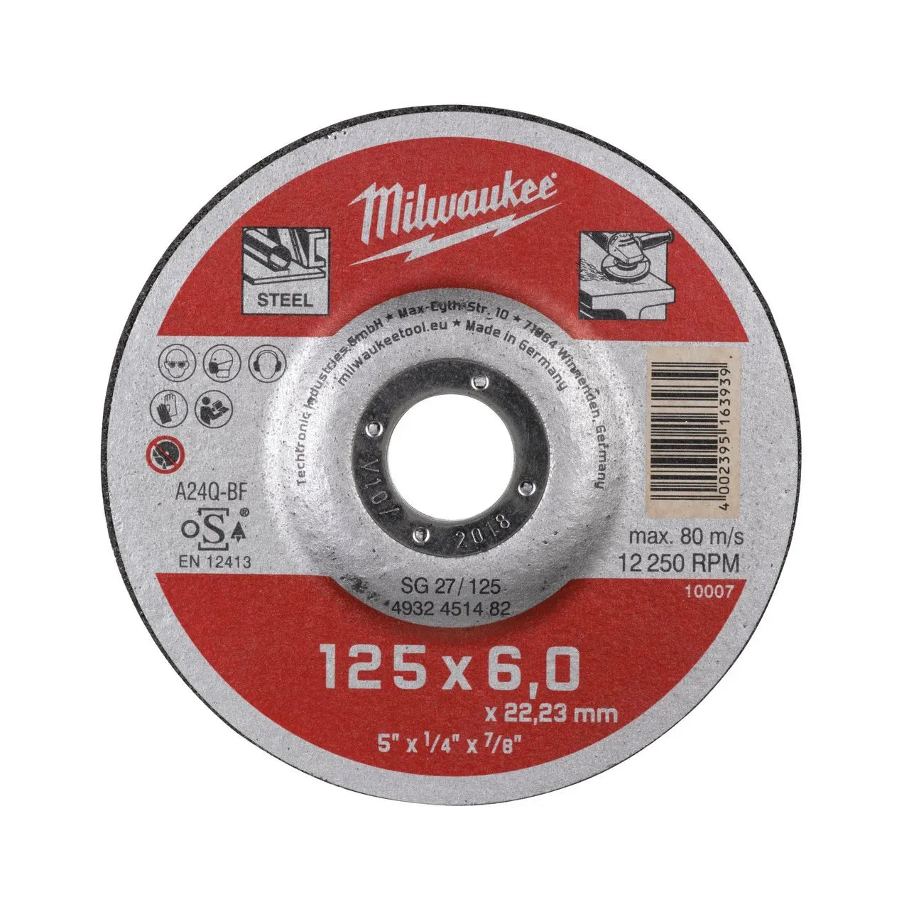 Metal grinding discs - contractor series SG 27 / 125 x 6 x 22 mm