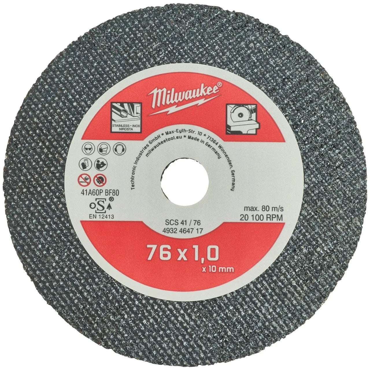 Thin metal cutting discs PRO+ SCS 41/76 x 1 x 10 mm