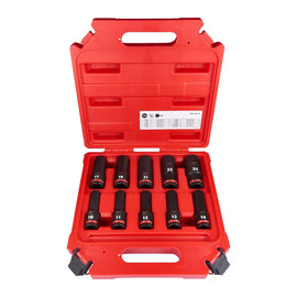 10pc 1/2" impact socket set deep