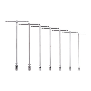 طقم مفاتيح T-bar ميلواكي 7 قطع مع بكسات دوارة
