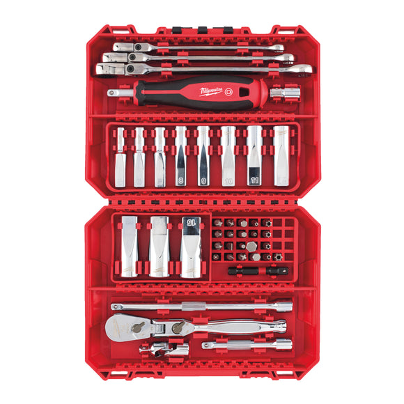 Milwaukee 1/4in Ratchet Driver and Socket Set 42pc