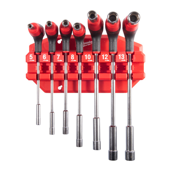 Milwaukee 7-Piece Comfort Grip Nut Driver Set with Rack