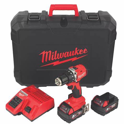 COMPACT BRUSHLESS PERCUSSION DRILL M18 BLPDRC-502C + 2 x 5.0AH BATTERY + CHARGER 12-18V