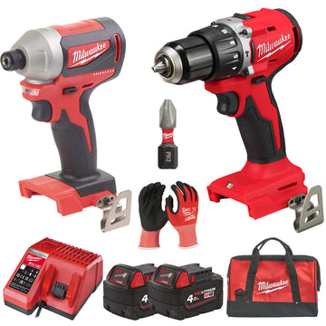 Milwaukee M18 Hammer Drill + Impact Driver Combo 4.0Ah — Bundle 11