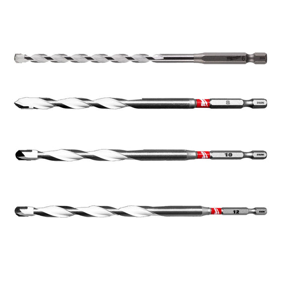 Multi Material Drill 6x150mm + 8x120mm + 10x120mm + 12x150mm