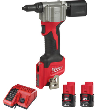 BRUSHED RIVET TOOL + 2X 2.0AH BATTERY+ CHARGER 12-18V