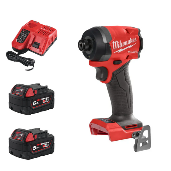 IMPACT DRIVER GEN 4 M18FID3-0X + 2 x 5.0AH BATTERY + CHARGER 12-18V