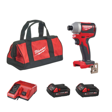 IMPACT DRIVER M18BLID2-0 + 2 x 2.0AH BATTERY + CHARGER 12-18V + BAG