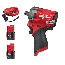 IMPACT WRENCH M12FIWF12-0 + 2 x 2.0AH BATTERY + CHARGER 12V