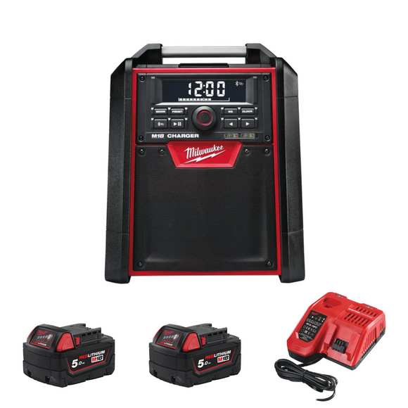 JOB SITE RADIO M18RC-0 + 2 x 5.0AH BATTERY + CHARGER 12-18V