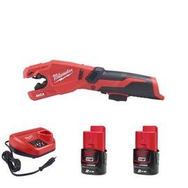 PIPE CUTTER M12PCSS-0 + 2 x 2.0AH BATTERY + CHARGER 12V