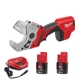 PVC PIPE CUTTER C12PPC-0 + 2 x 2.0AH BATTERY + CHARGER 12V