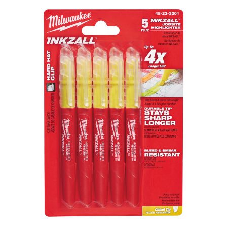 INKZALL Highlighters Yellow - 5pc - INKZALL™ highlighters