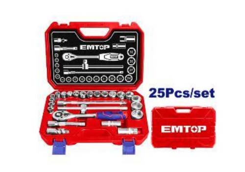 Emtop 25Pcs 1/2″ Socket Set
